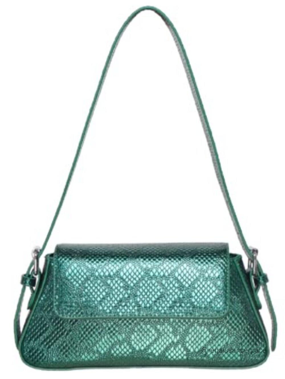 Metallic Faux Leather Evening Bag Y2K Shoulder Bag for Prom Wedding Party